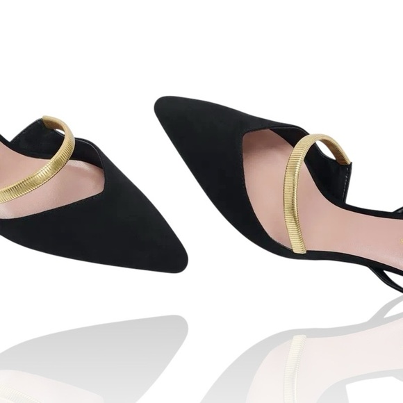 NWOT Charles & Keith ‘Gold Mary Jane Strap Textured Slingback Heels’ Sz 11 - Picture 3 of 16